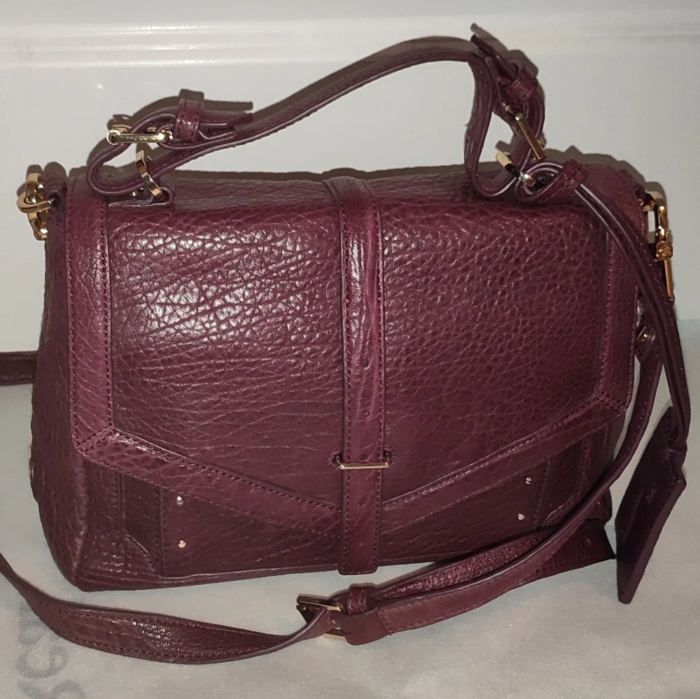 Tory Burch 797 Plum Leather Satchel